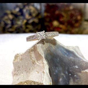 Genuine Princess Cut & 18 Brilliant Diamonds in WG